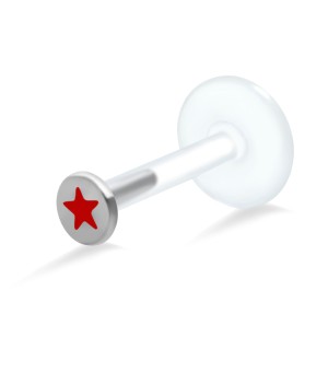 Red Star Shaped Labrets Push-in LA-231s